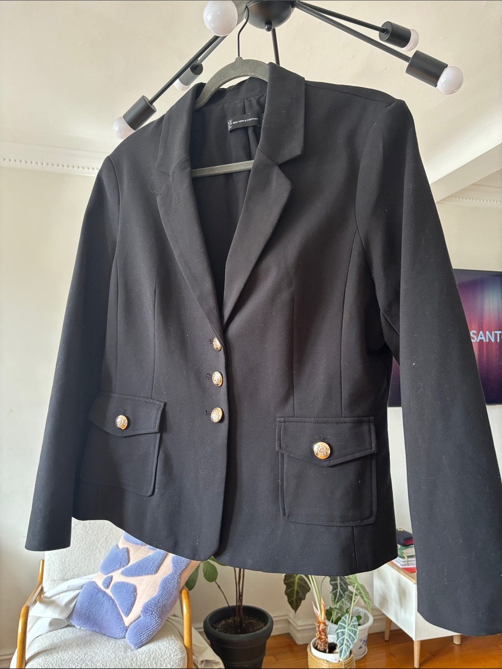 New York and company Black Blazer with Gold Buttons